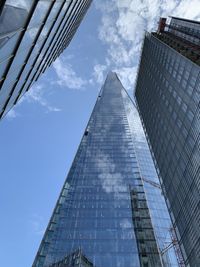 Low angle view of modern building against sky