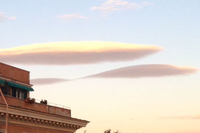Low angle view of sky at sunset