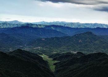 Scenic view of mountains against sky