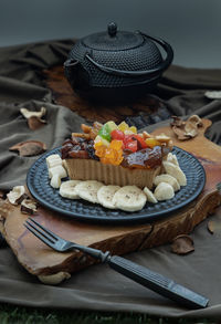 Close-up of food in plate on table