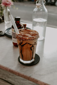 Close-up of drink on table