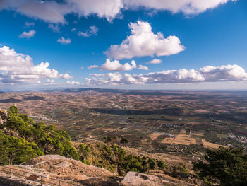 High angle view of landscape against sky