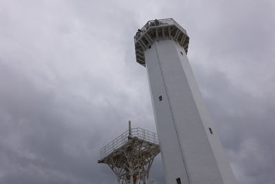 Low angle view of lighthouse against sky