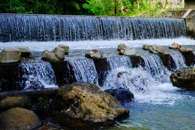 Scenic view of waterfall