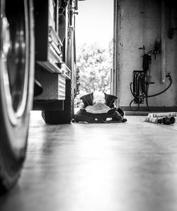 Man sleeping on floor at home