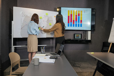 Midsection of businesswoman working in office