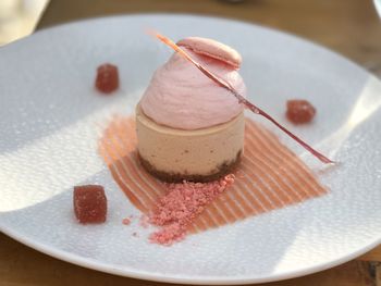 Close-up of cake in plate