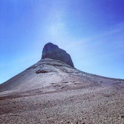 View of mountain against blue sky