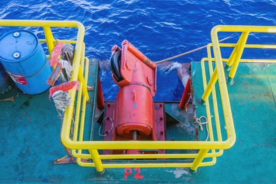 High angle view of swimming pool by sea