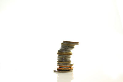 Close-up of smoke stack against white background