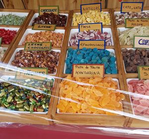 Various food for sale at market stall