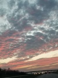 Scenic view of dramatic sky during sunset