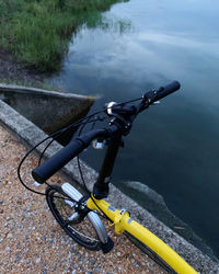 High angle view of bicycle on street