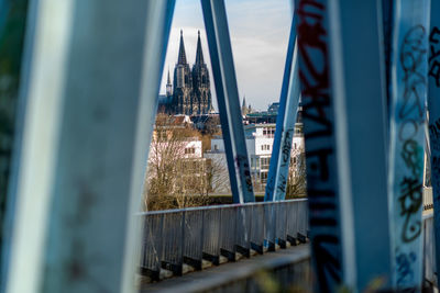 Bridge over river against sky