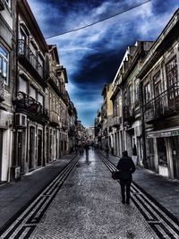 View of city street against sky