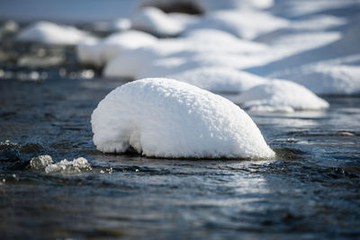 Frozen water in sea