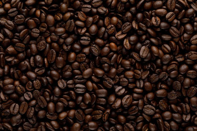 Full frame shot of roasted coffee beans