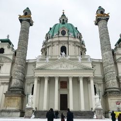 Group of people in front of church