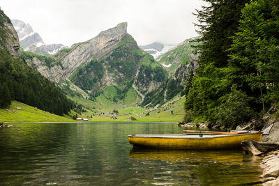 Scenic view of lake and mountains