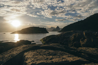 Scenic view of sea during sunset