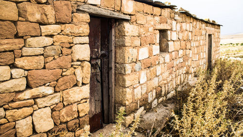 Stone wall of old building