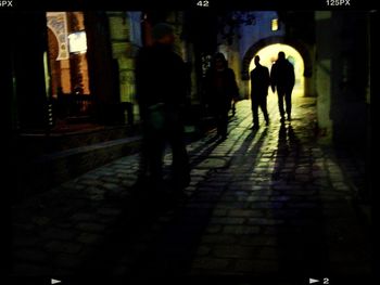 People walking on sidewalk