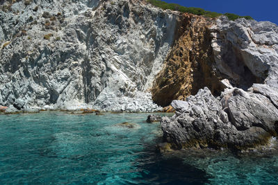 Scenic view of sea and mountains