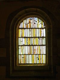 Glass window of historic building