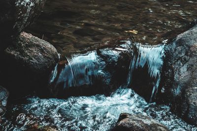 Scenic view of waterfall