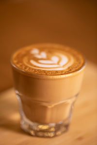 High angle view of coffee on table