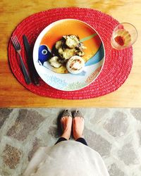 Directly above shot of food in bowl