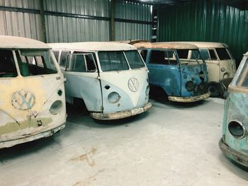 Abandoned car in garage