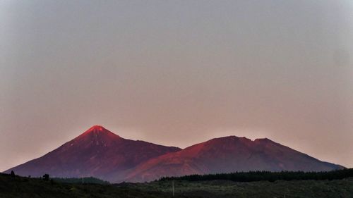 Scenic view of mountains against clear sky