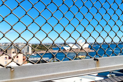 Chainlink fence against sky