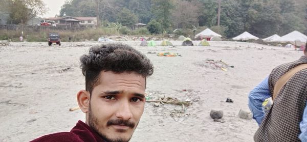 Portrait of man on beach