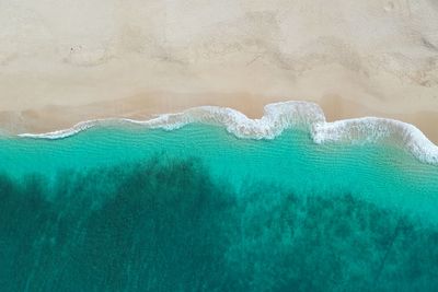 Aerial view of sea and land