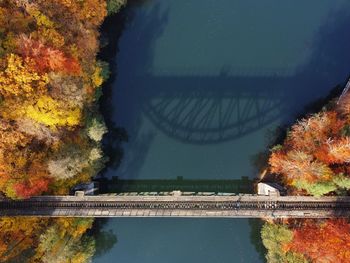 Reflection of trees in lake during autumn