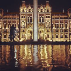 Reflection of built structure in water