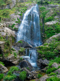 Scenic view of waterfall