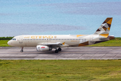 Airplane on airport runway