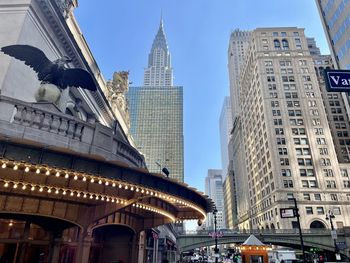 Low angle view of buildings in city