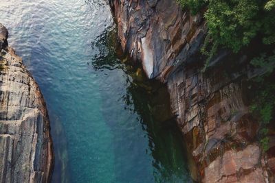 Rock formation in water