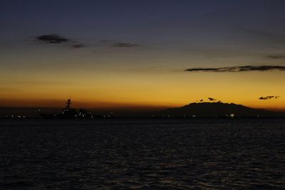 Scenic view of sea at sunset