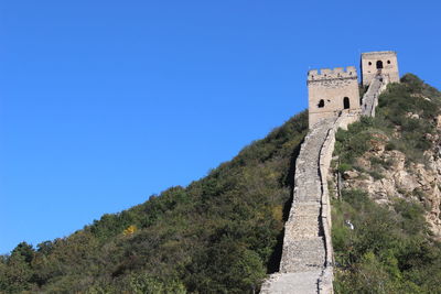 Low angle view of fort against sky