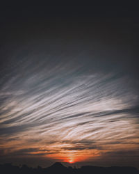 Low angle view of sky at sunset