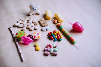 Close-up of colored objects