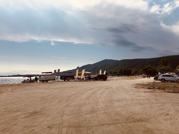 Scenic view of beach against sky