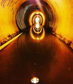 Close-up of illuminated tunnel