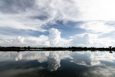 Panoramic view of lake against sky