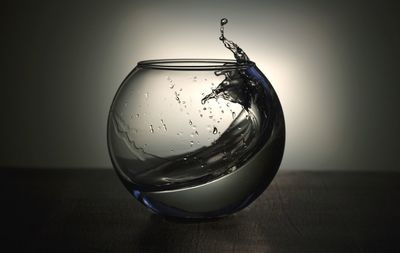 Close-up of drinking glass on table